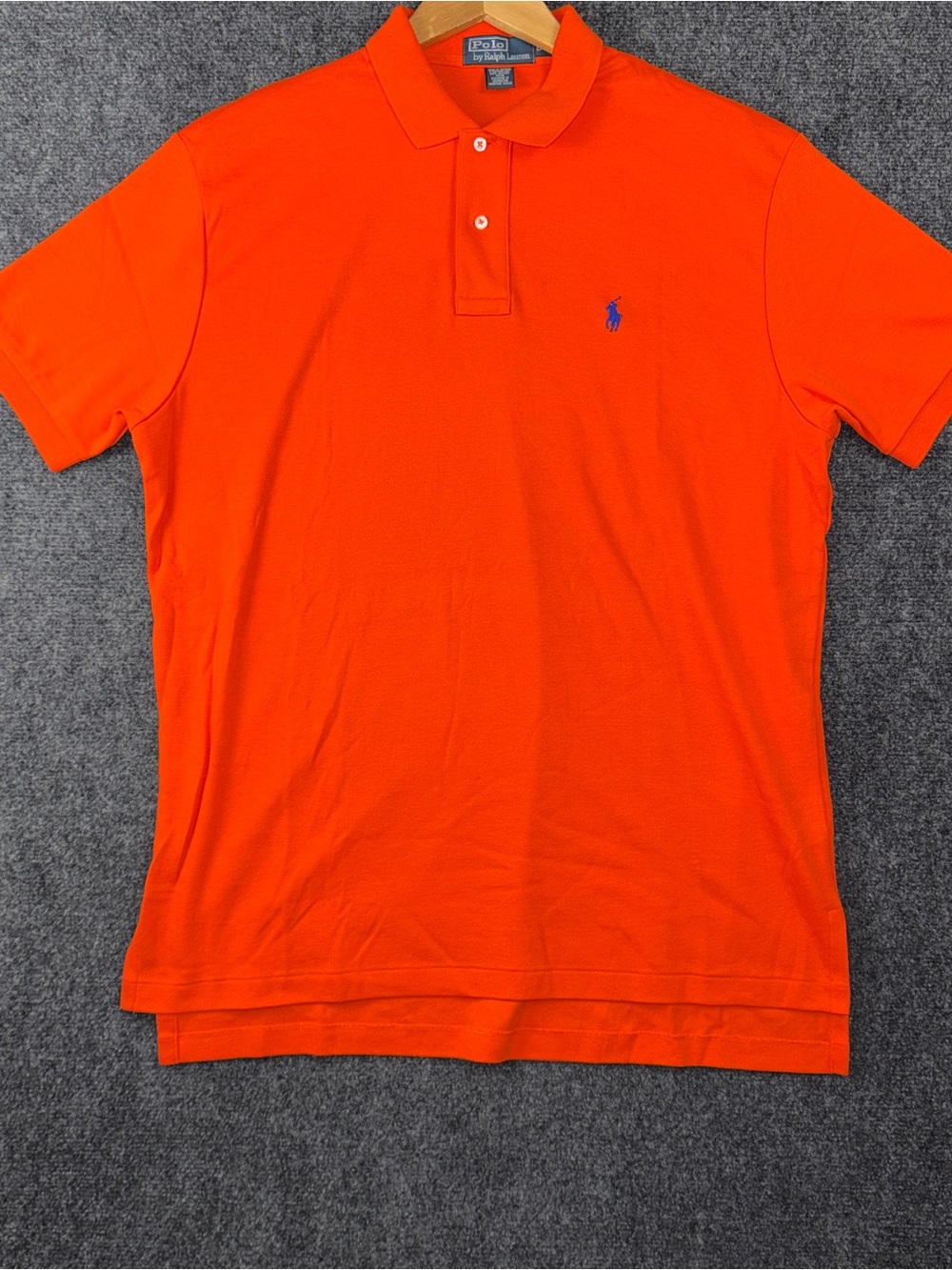 Polo By Ralph Lauren Polo Shirt Mens Large Orange Short Sleeve Cotton Pony Logo